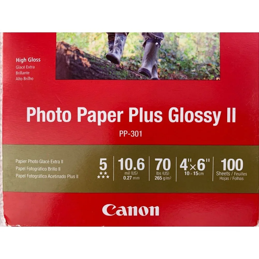 Genuine Canon Inkjet Photo Paper Plus Glossy II 4x6 PP-301, 100 Sheets Brand NEW